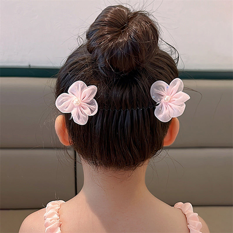 Girls Flower Bow Hair Comb